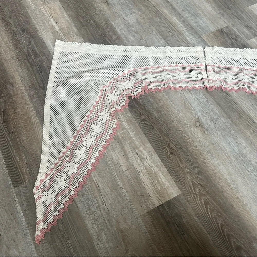 💥🍒VTG Lace Cream & Maude Curtains‎ 2 Panels 2 Valance💥🍒